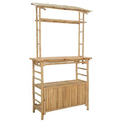 Outdoor Bar Table Natural 110 x 50 x 210 cm Bamboo
