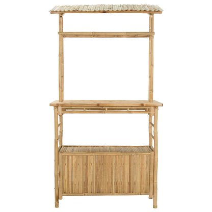 Outdoor Bar Table Natural 110 x 50 x 210 cm Bamboo