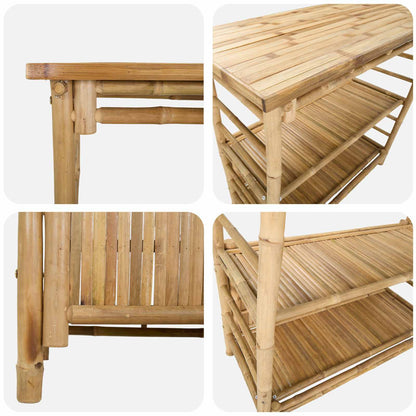 Outdoor Bar Table Natural 110 x 50 x 105 cm Bamboo