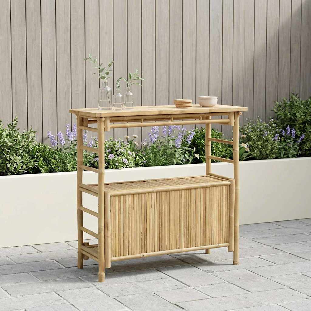 Outdoor Bar Table Natural 110 x 50 x 105 cm Bamboo