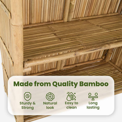 Outdoor Bar Table Natural 115 x 95 x 214 cm Bamboo