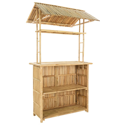 Outdoor Bar Table Natural 115 x 95 x 214 cm Bamboo
