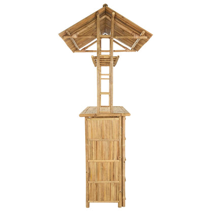 Outdoor Bar Table Natural 115 x 95 x 214 cm Bamboo