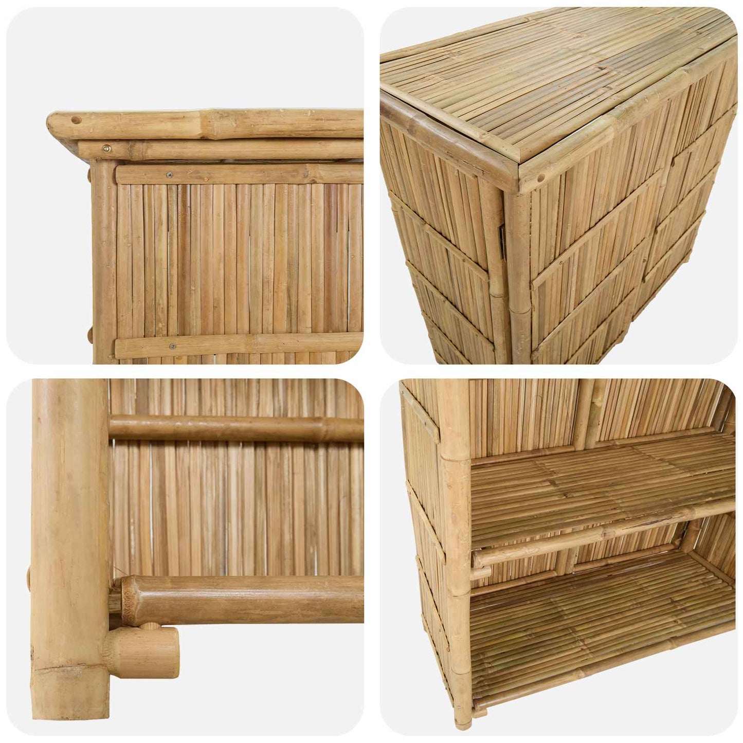 Outdoor Bar Table Natural 115 x 55 x 105 cm Bamboo