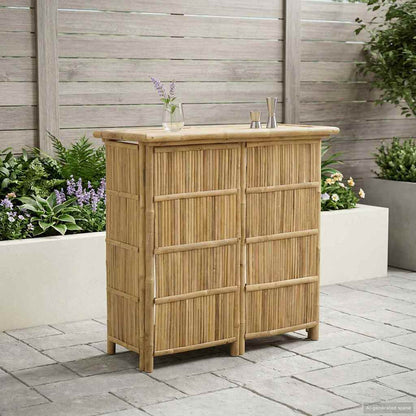 Outdoor Bar Table Natural 115 x 55 x 105 cm Bamboo