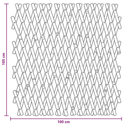 Expandable Trellis Fence 2 pcs Light Brown 100 x 105 cm Bamboo