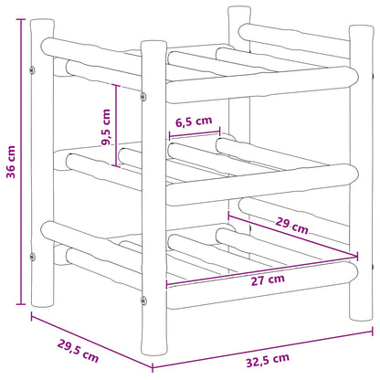 Wine Rack Natural 32.5 x 29.5 x 36 cm Bamboo