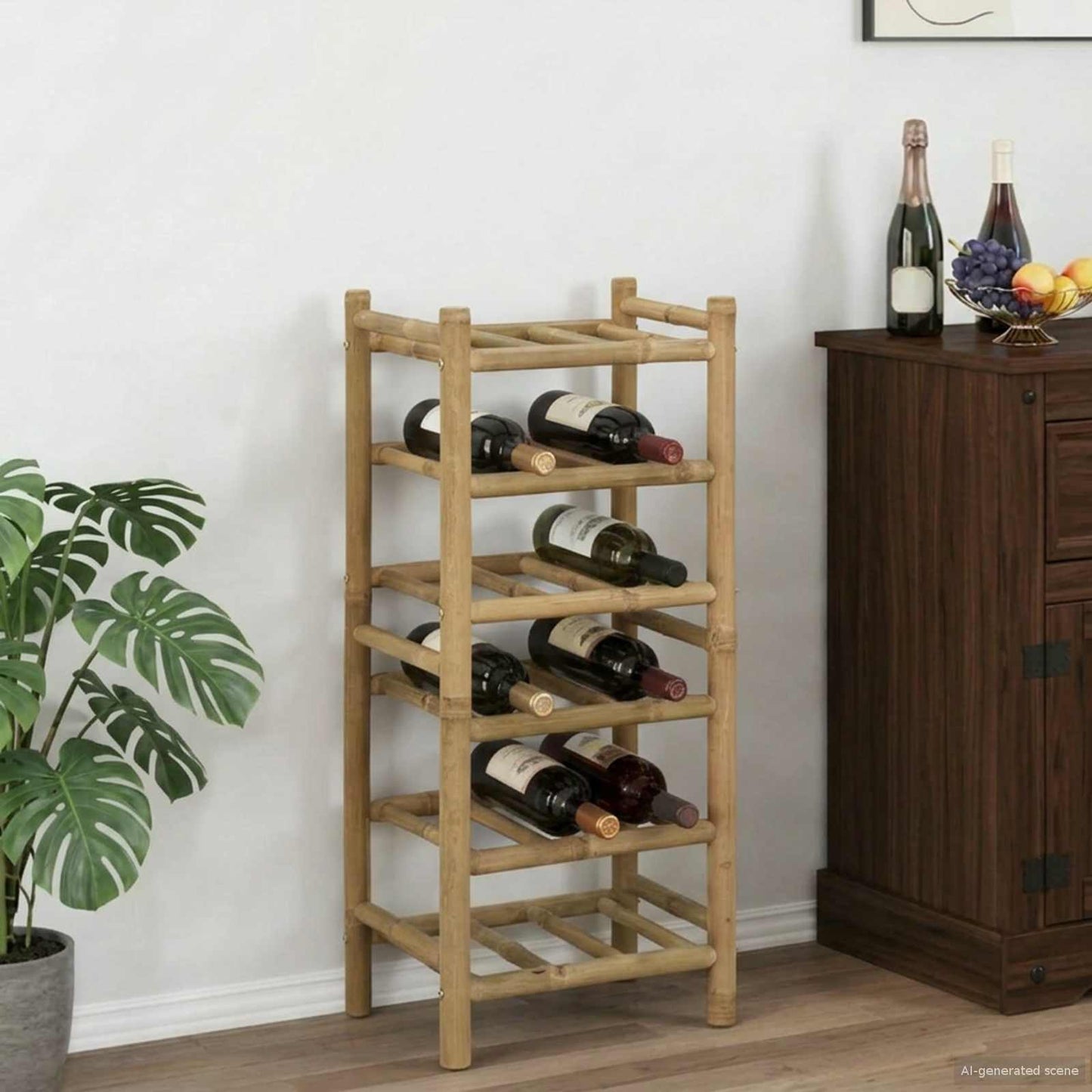 Wine Rack Natural 32.5 x 29.5 x 72 cm Bamboo