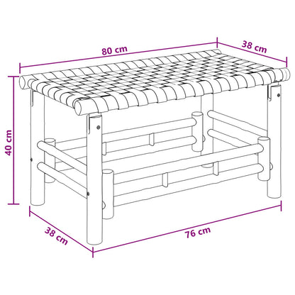 Garden Bench 80 x 38 x 40 cm Bamboo Natural Rectangular