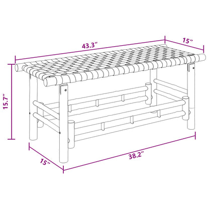 Garden Bench 110 x 38 x 40 cm Bamboo Natural Rectangular
