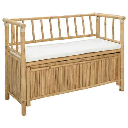 Garden Storage Bench 110 x 47 x 80 cm Bamboo Natural