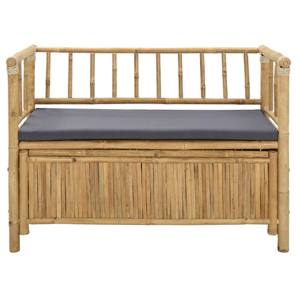 Garden Storage Bench 110 x 47 x 80 cm Bamboo Natural