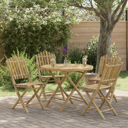 Garden Chair 4 pcs Natural Bamboo