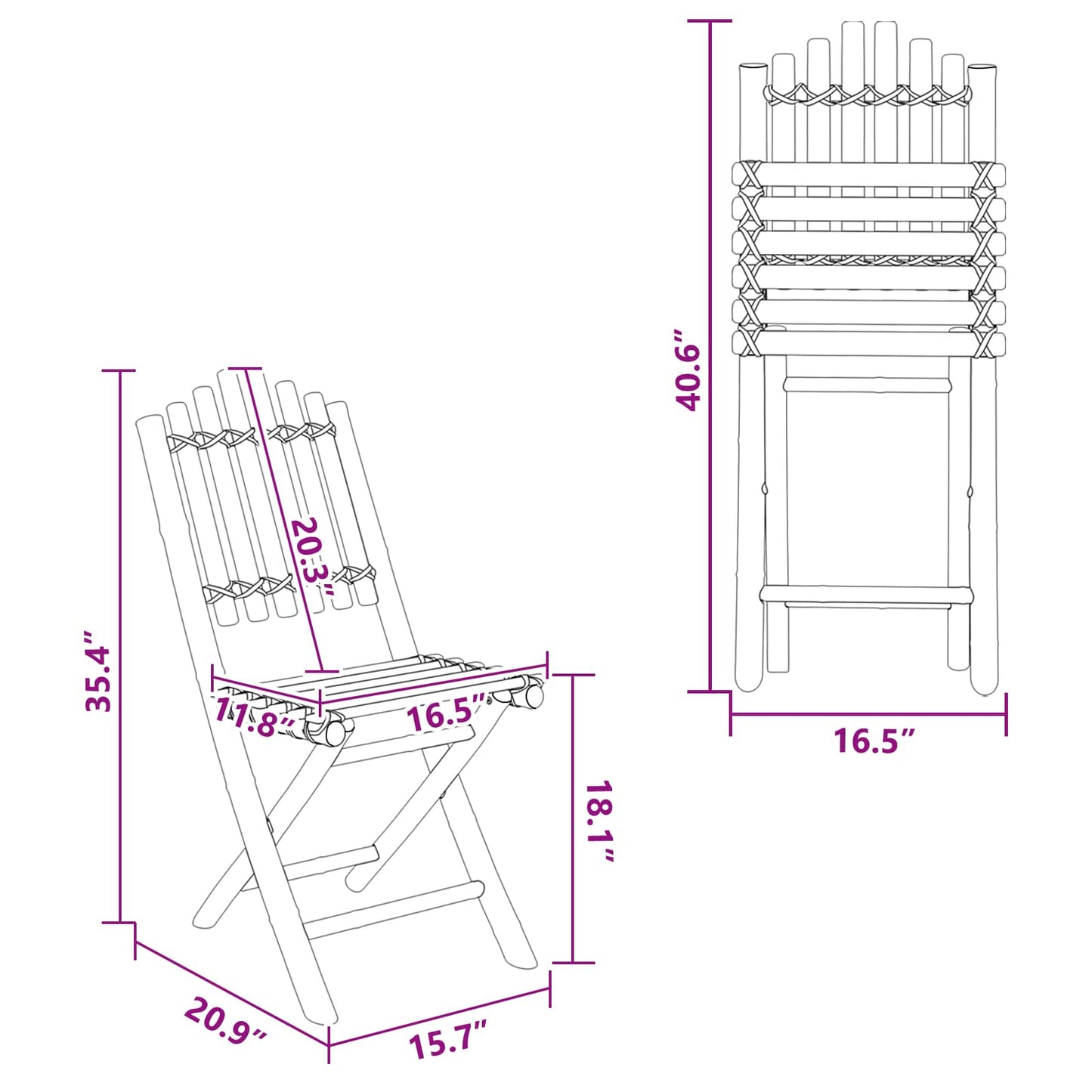 Garden Chair 4 pcs Natural Bamboo