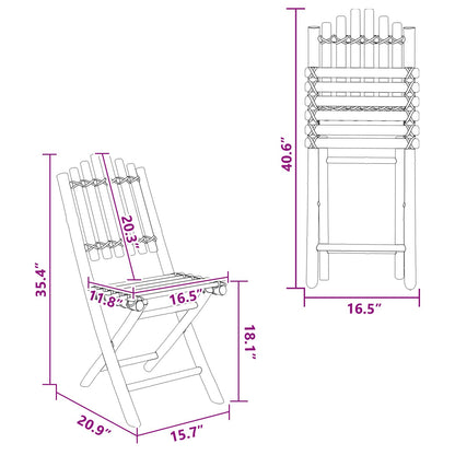 Garden Chair 4 pcs Natural Bamboo