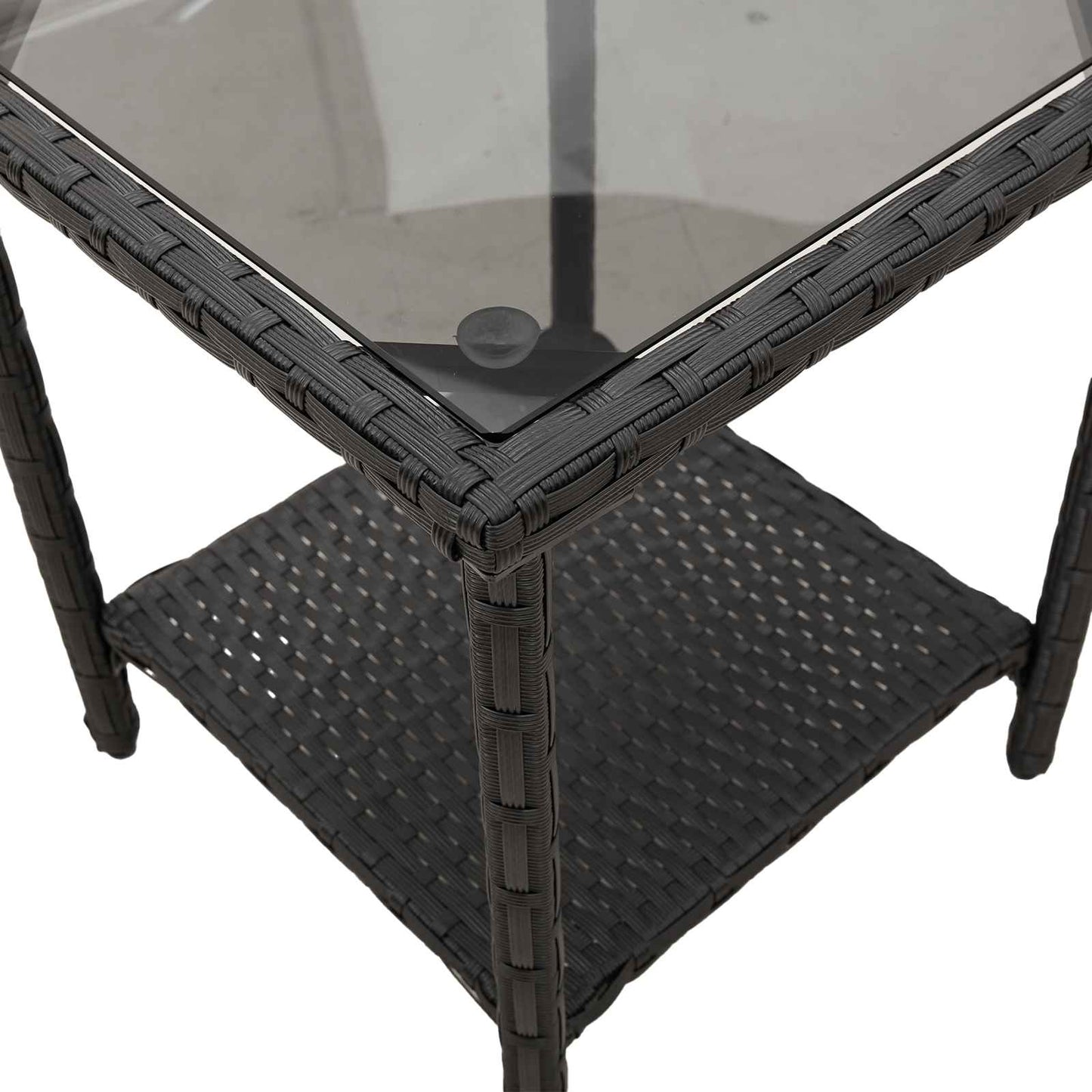 Garden Sofa with Cushion 2 pcs Black and Turquoise Poly rattan