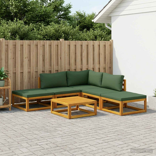 Sofa Set 6 pcs Natural Solid Acacia Wood