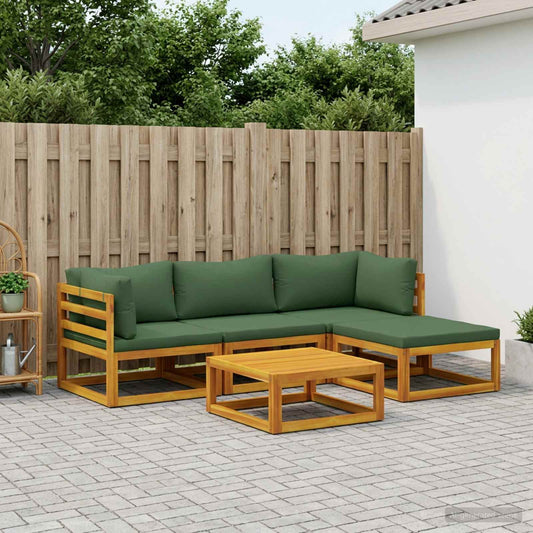 Sofa Set 5 pcs Natural Solid Acacia Wood
