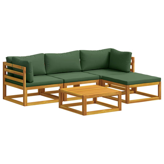 Sofa Set 5 pcs Natural Solid Acacia Wood