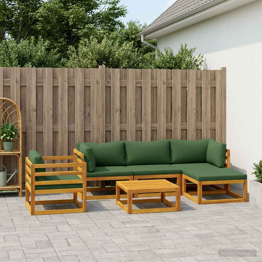 Sofa Set 6 pcs Natural Solid Acacia Wood
