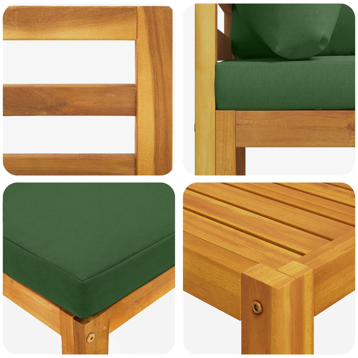 Sofa Set 6 pcs Natural Solid Acacia Wood