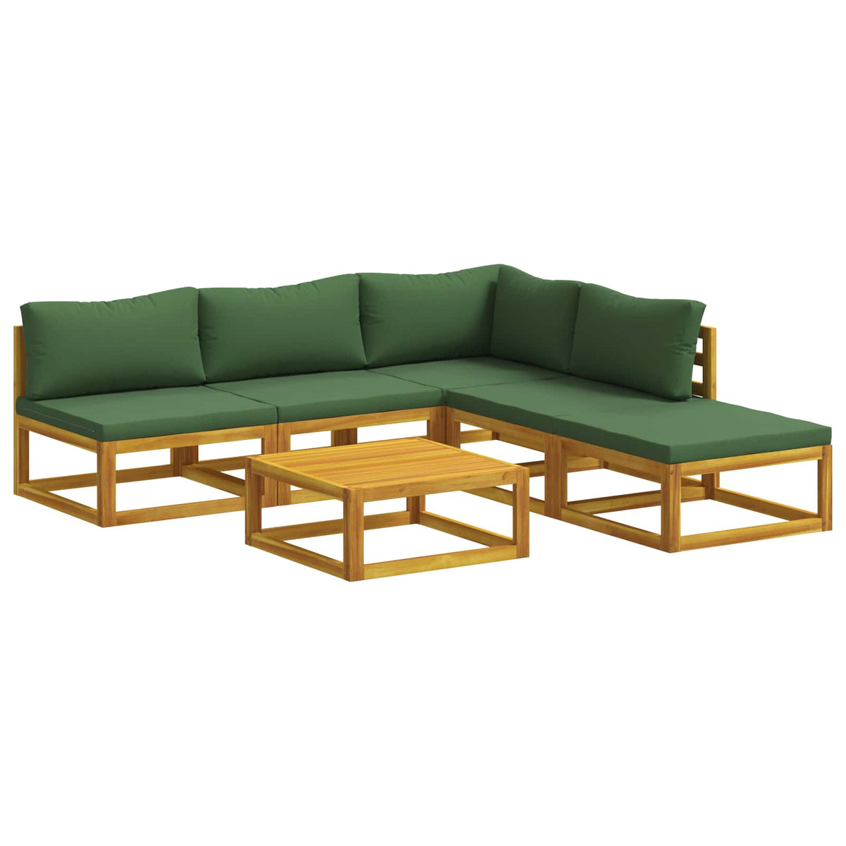 Sofa Set 6 pcs Natural Solid Acacia Wood