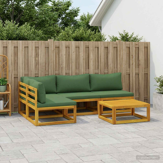 Sofa Set 5 pcs Natural Solid Acacia Wood