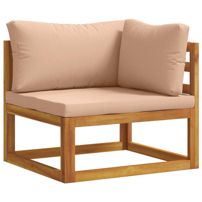 Sofa Set 6 pcs Natural Solid Acacia Wood
