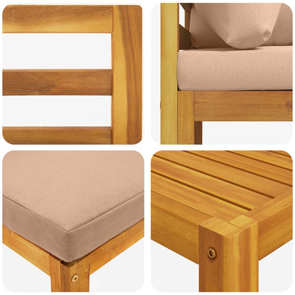 Sofa Set 7 pcs Natural Solid Acacia Wood