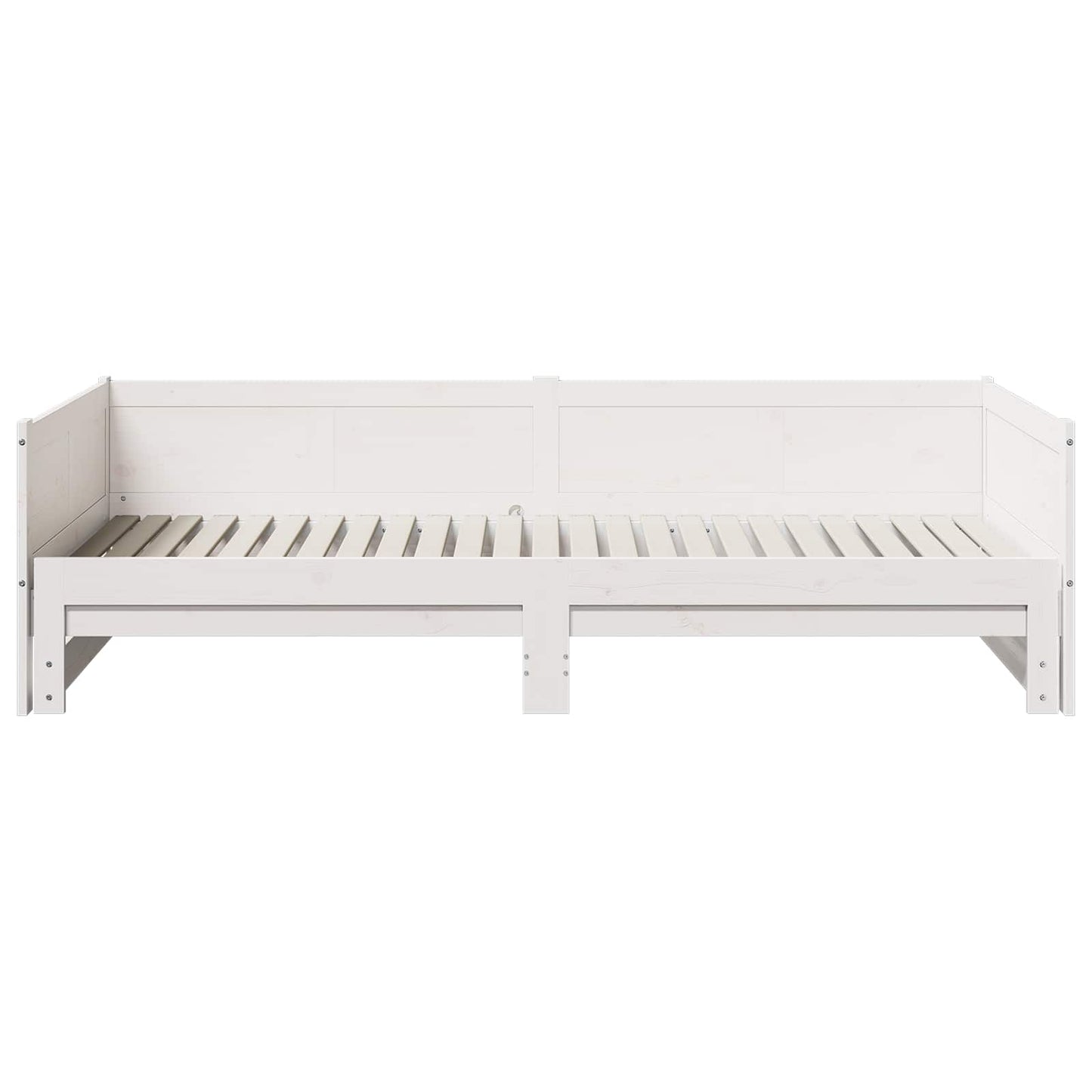 Pull-out Day Bed White 180 x 200 cm Solid Pine Wood