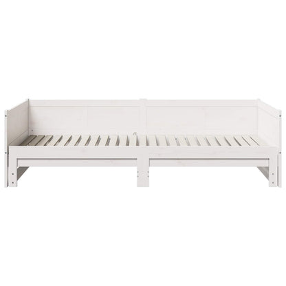 Pull-out Day Bed White 180 x 200 cm Solid Pine Wood