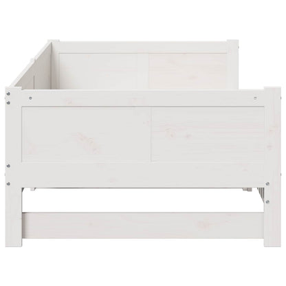 Pull-out Day Bed White 180 x 200 cm Solid Pine Wood