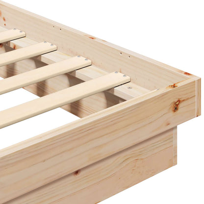 Bed Frame Natural 200 x 200 cm Solid Pine Wood