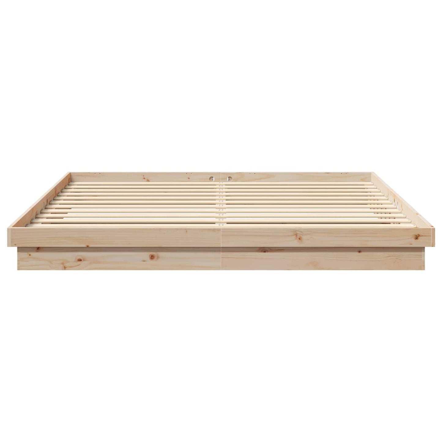 Bed Frame Natural 200 x 200 cm Solid Pine Wood
