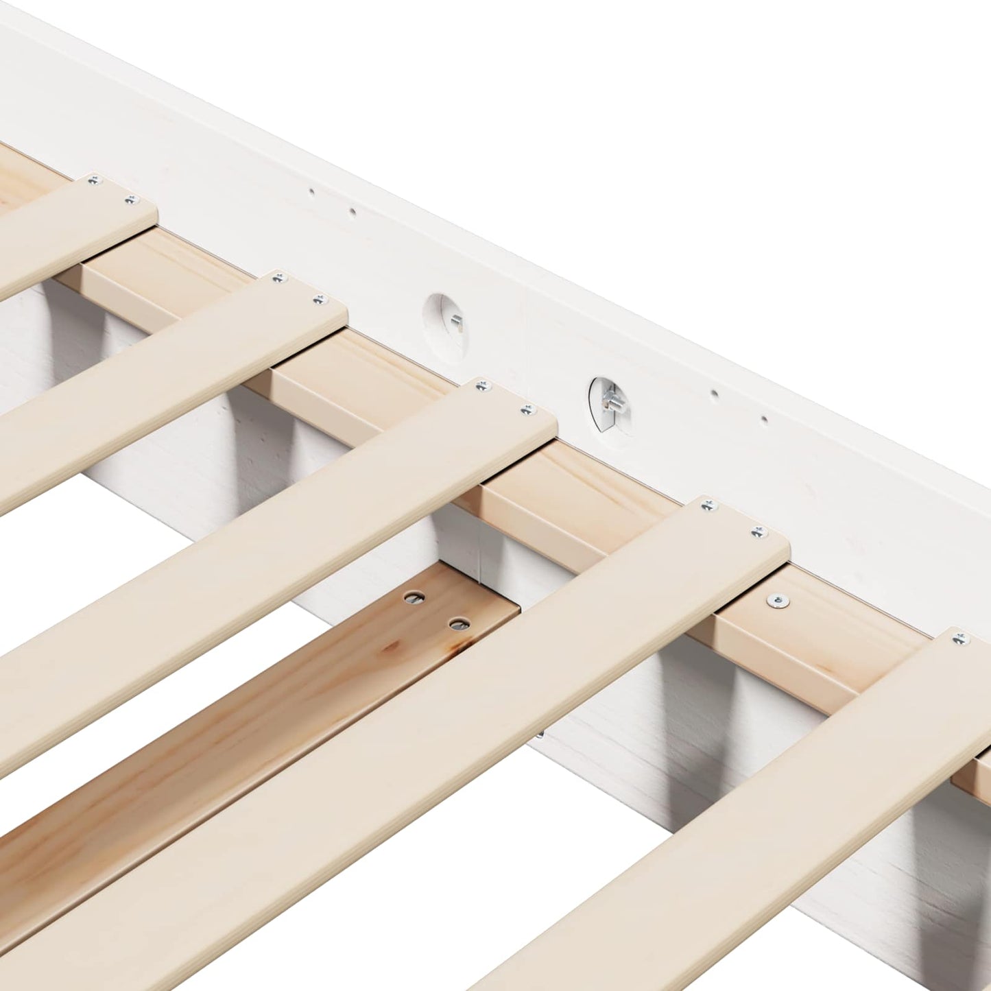 Bed Frame White 200 x 200 cm Solid Pine Wood