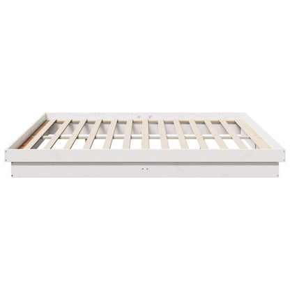 Bed Frame White 200 x 200 cm Solid Pine Wood