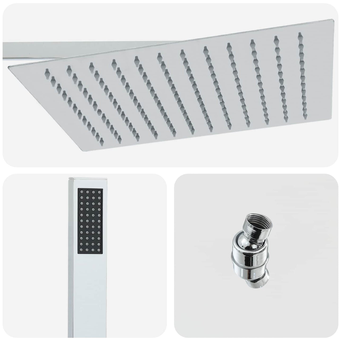 Concealed Shower System (Square) Silver Stainless Steel 201