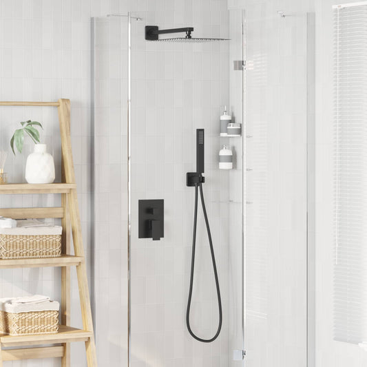 Concealed Shower System (Square) Black Stainless Steel 201