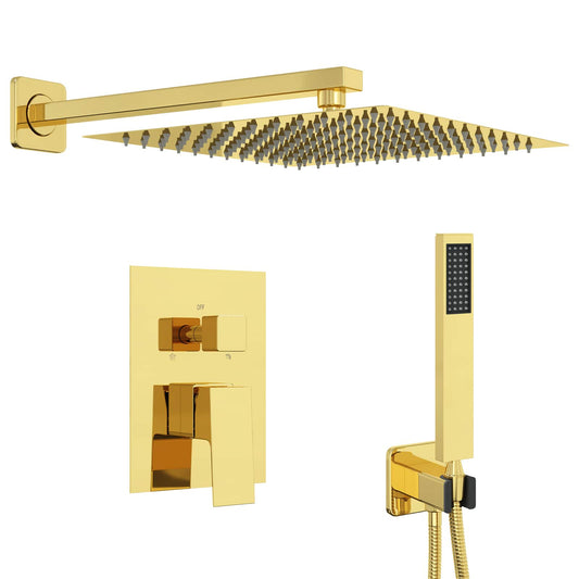 Concealed Shower System (Square) Gold Stainless Steel 201