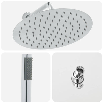 Concealed Shower System (Round) Silver Stainless Steel 201