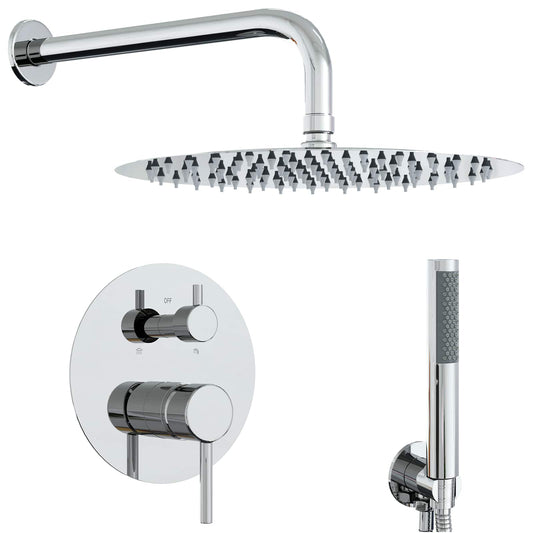 Concealed Shower System (Round) Silver Stainless Steel 201