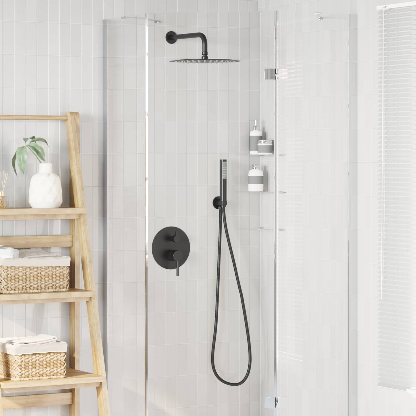 Concealed Shower System (Round) Black Stainless Steel 201