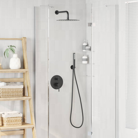 Concealed Shower System (Round) Black Stainless Steel 201
