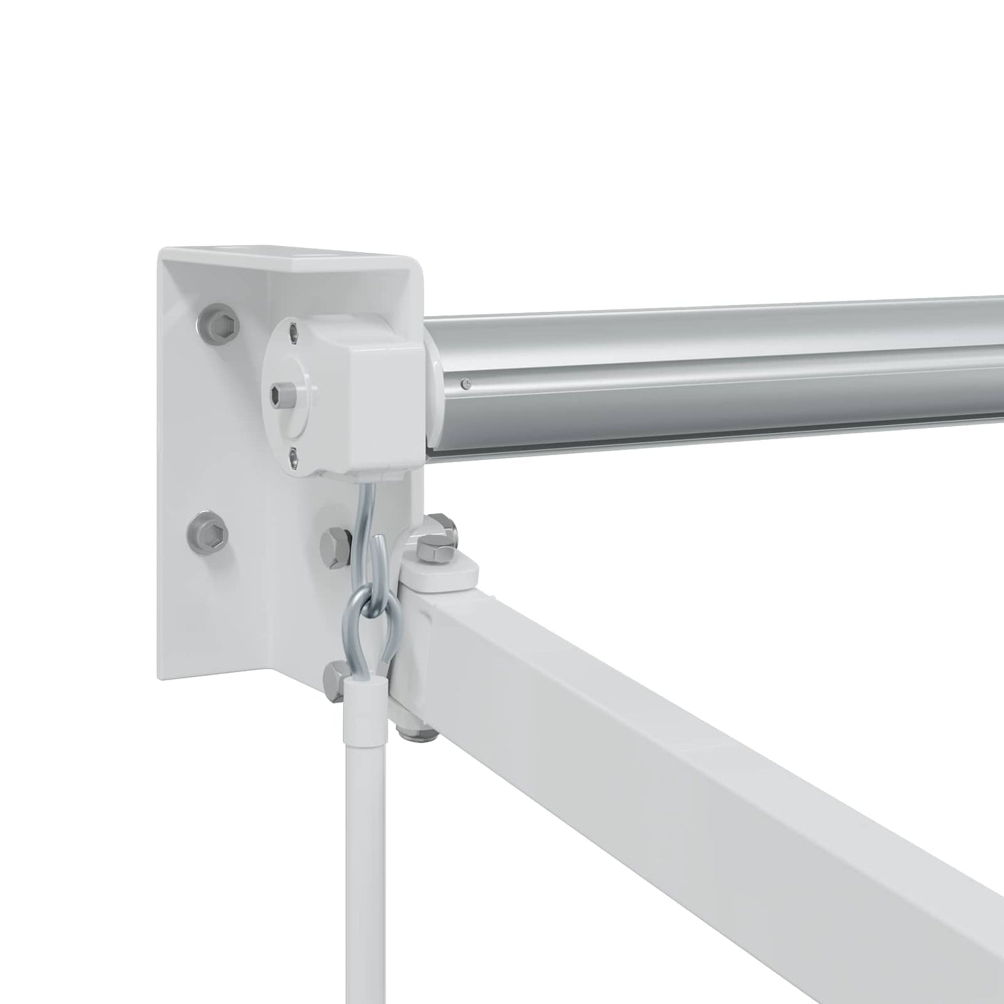 Manual Retractable Awning Frame White 3.5 x 2 m Aluminium