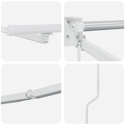 Electric Retractable Awning Frame White 3.5 x 2.5 m Aluminium