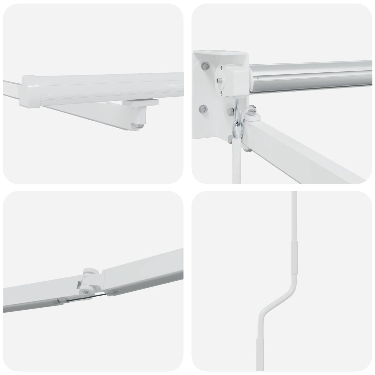 Electric Retractable Awning Frame White 5 x 3 m Aluminium