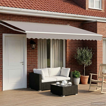 Electric Retractable Awning Frame White 5 x 3 m Aluminium