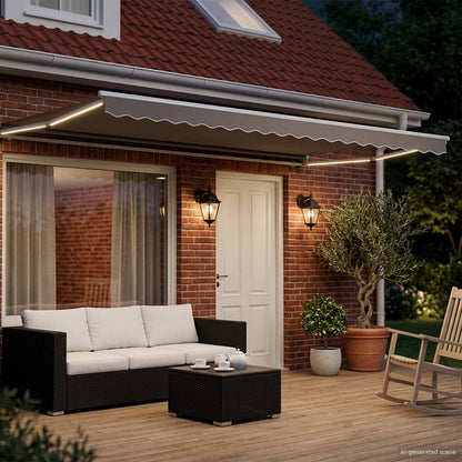 Electric Retractable Awning Frame White 5 x 3 m Aluminium