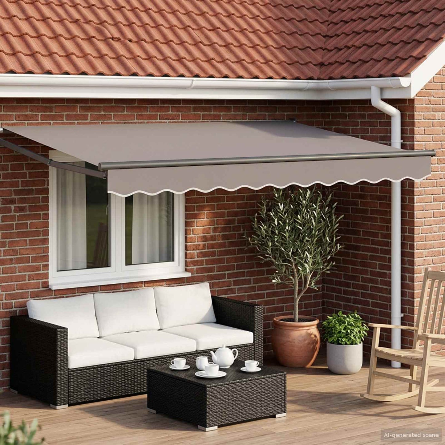 Electric Retractable Awning Frame Anthracite 2.5 x 2 m