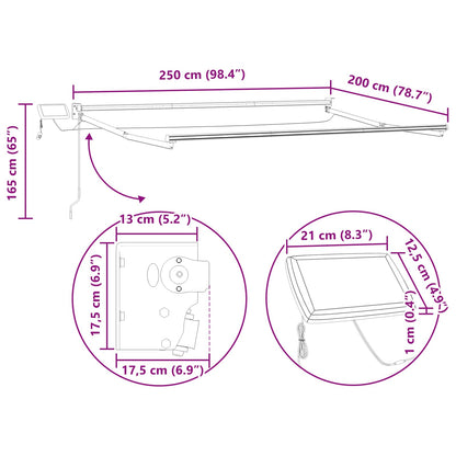 Electric Retractable Awning Frame Anthracite 2.5 x 2 m